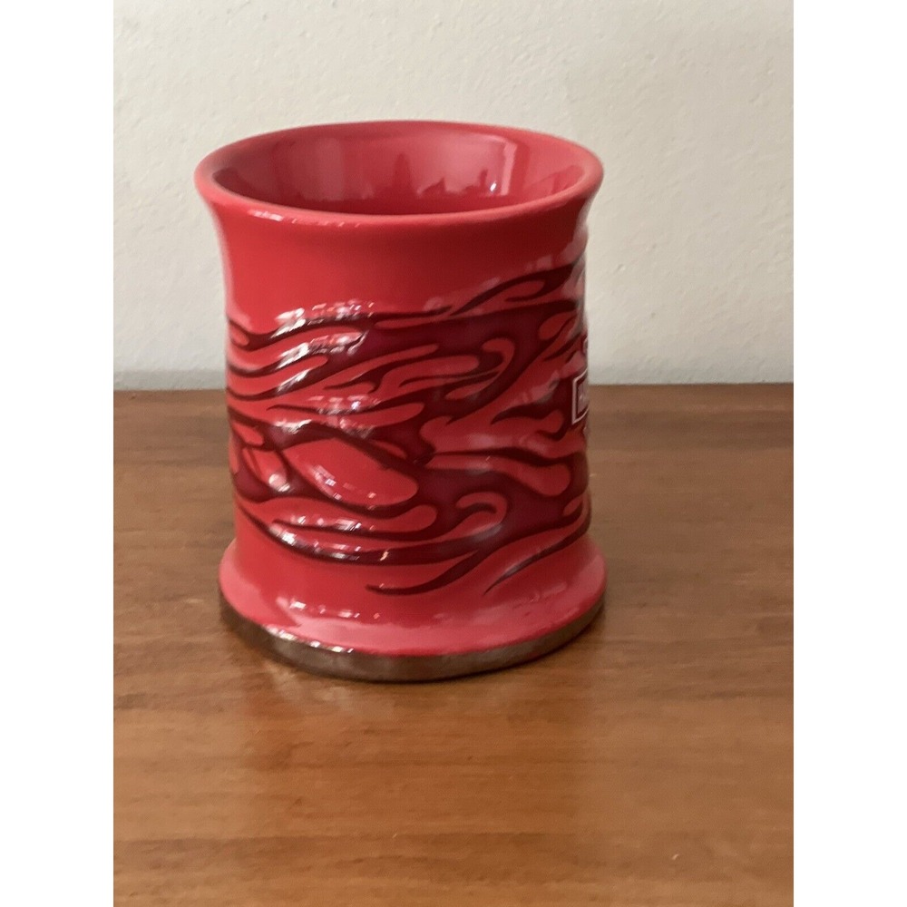 HARLEY DAVIDSON 15 oz. Coffee Cup Mug Red with Raised Embossed Flames 3-D EUC - Picture 2 of 6